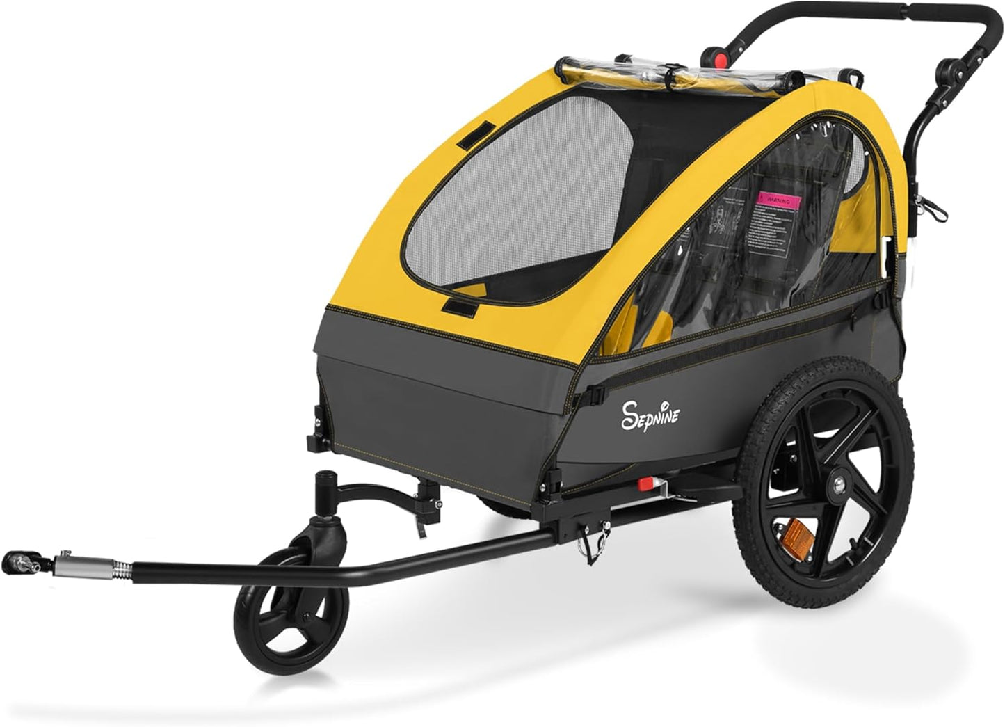 Sepnine Kids Bike Trailer: 2-in-1 Canopy Carrier for Fun