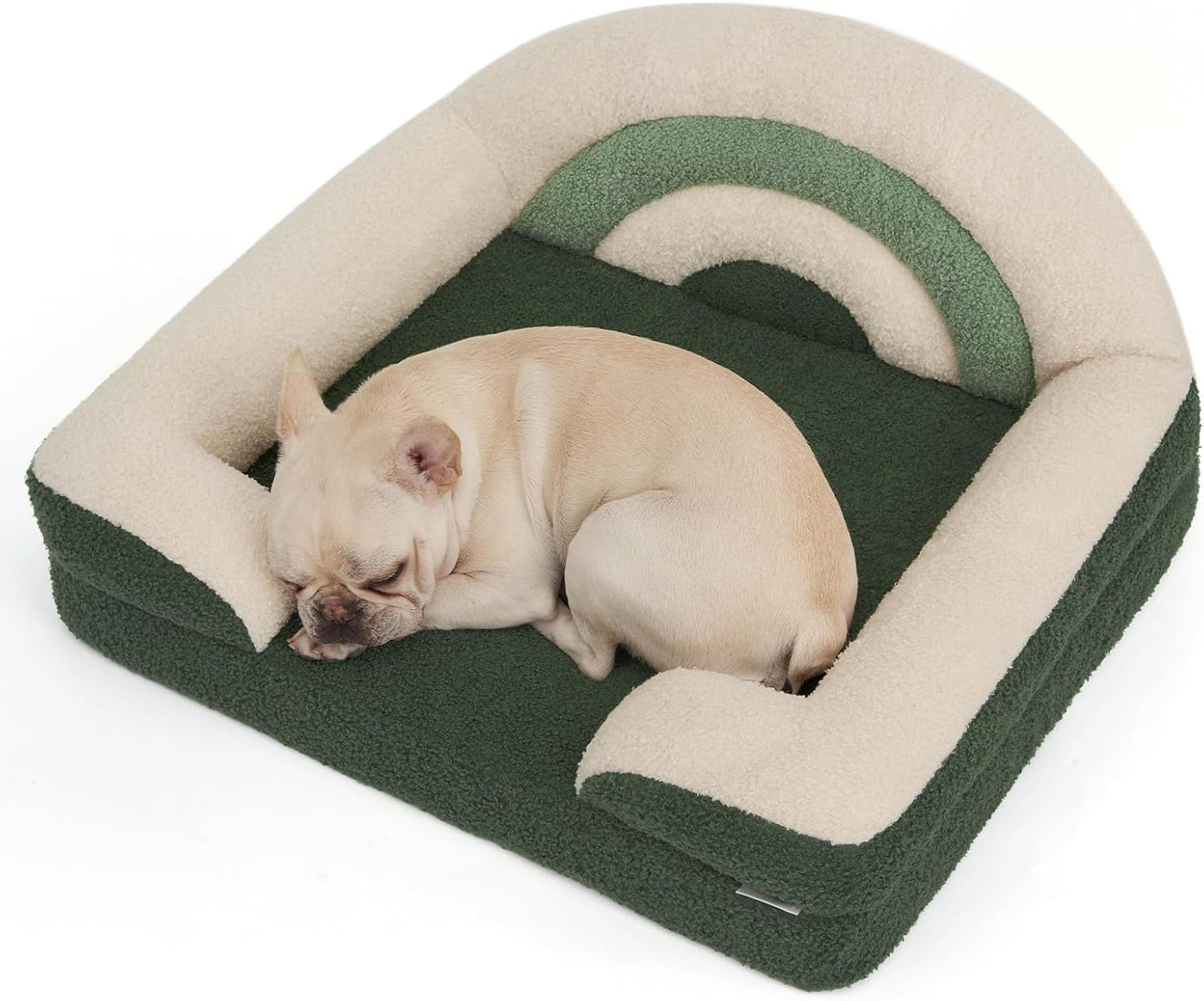 Blissful Diary Foam Dog Bed with Rainbow Design for Pets