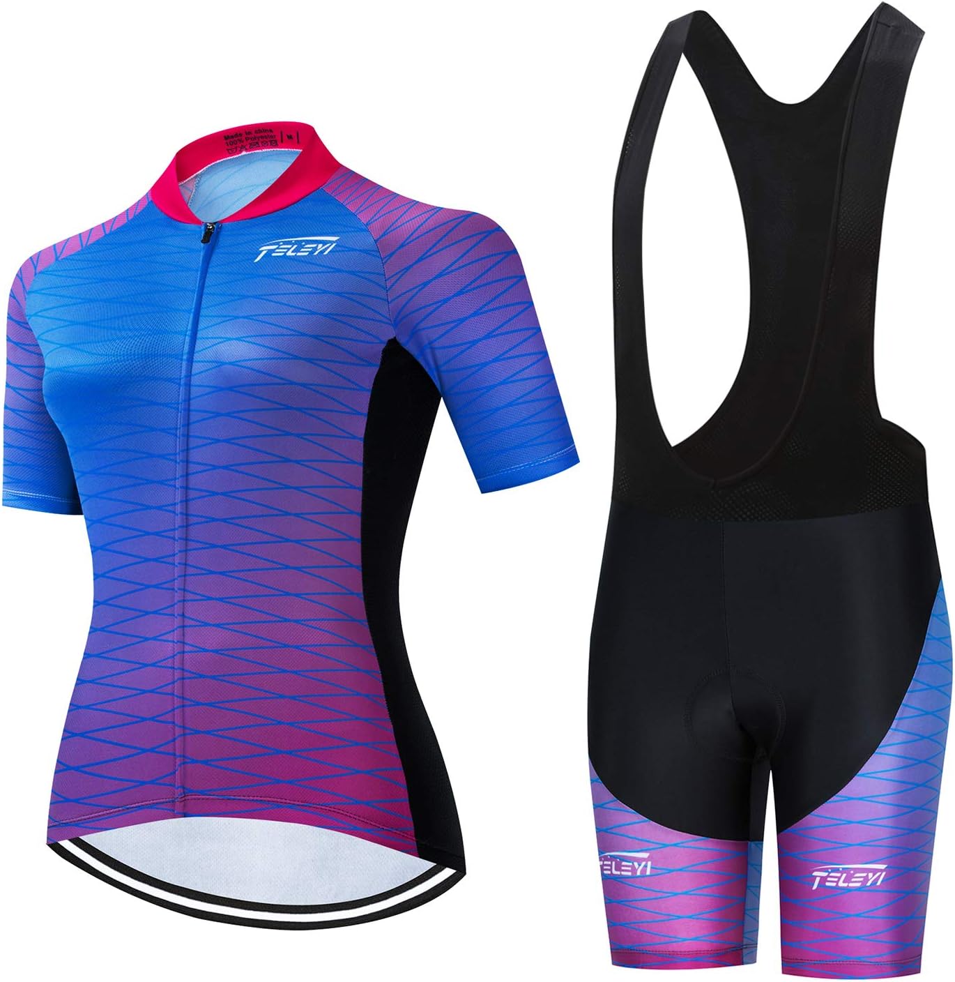 JPOJPO Women's Cycling Jersey Set with Reflective Features