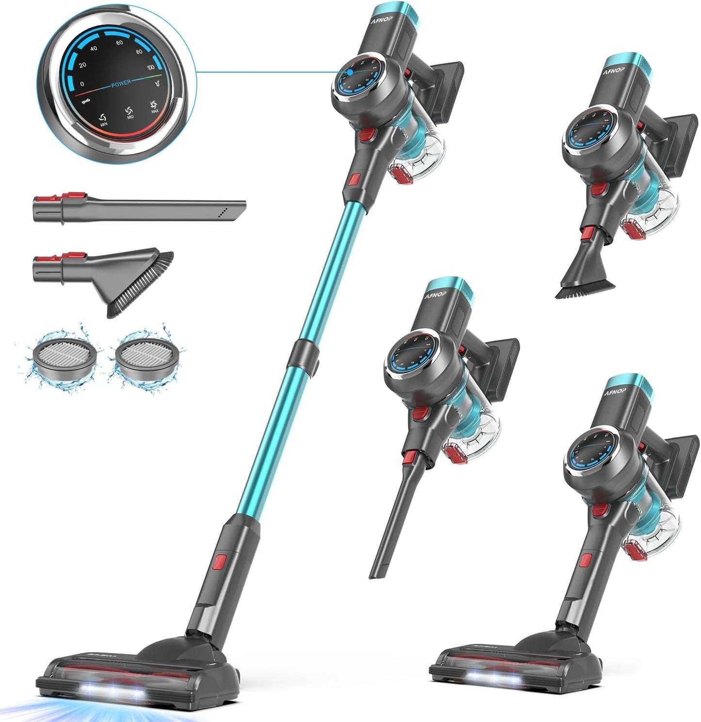 Powerful Cordless Vacuum: 550W, 45Kpa, 60Mins