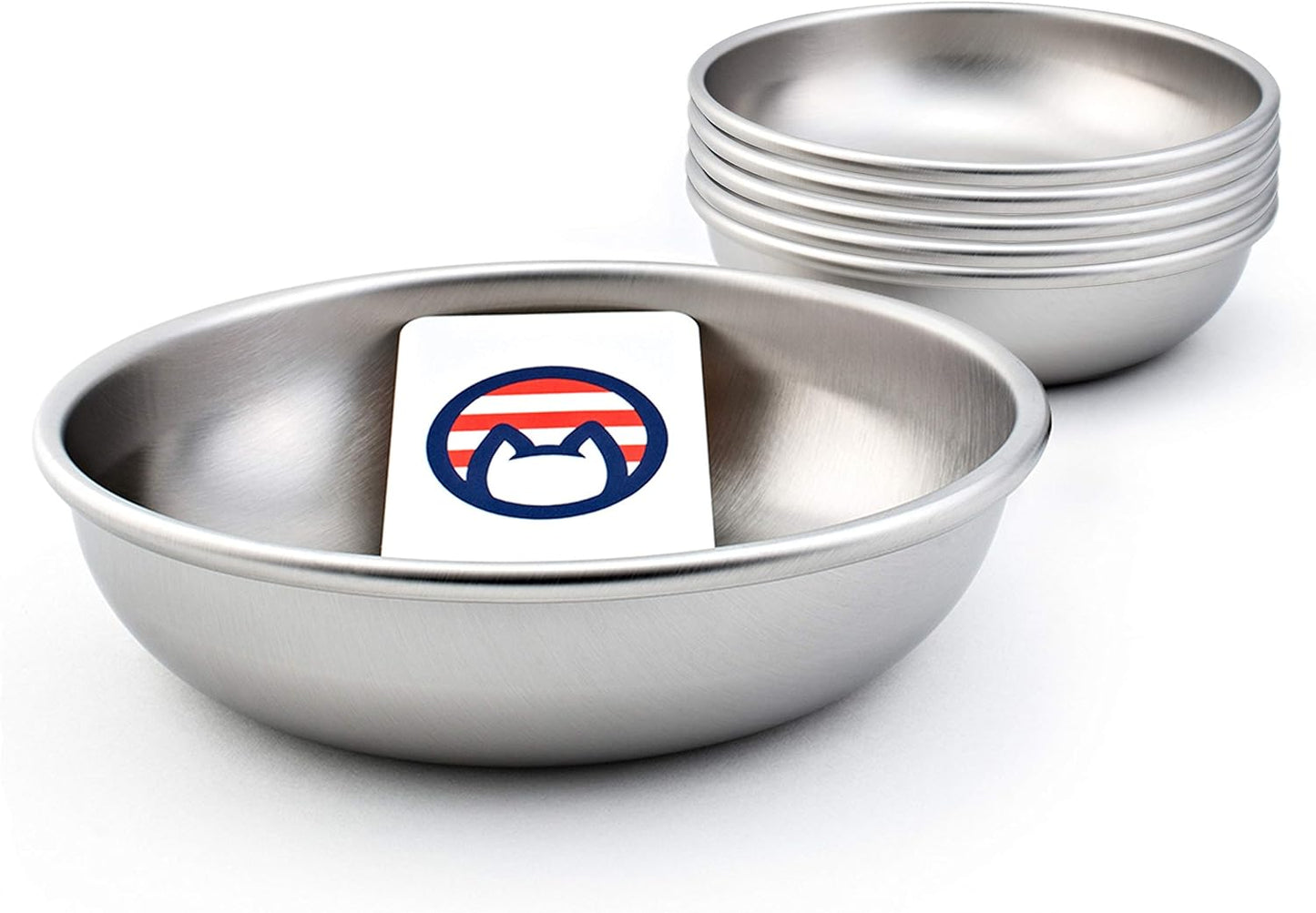 Stainless Steel Cat Bowls for Food & Water - 6 Durable Dishes