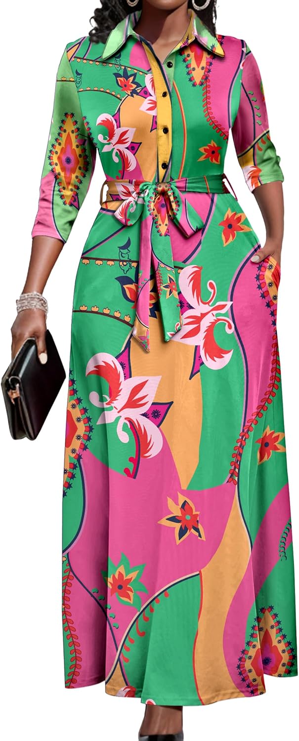 Runwind Women Church Maxi Dresses for Casual and Office Wear