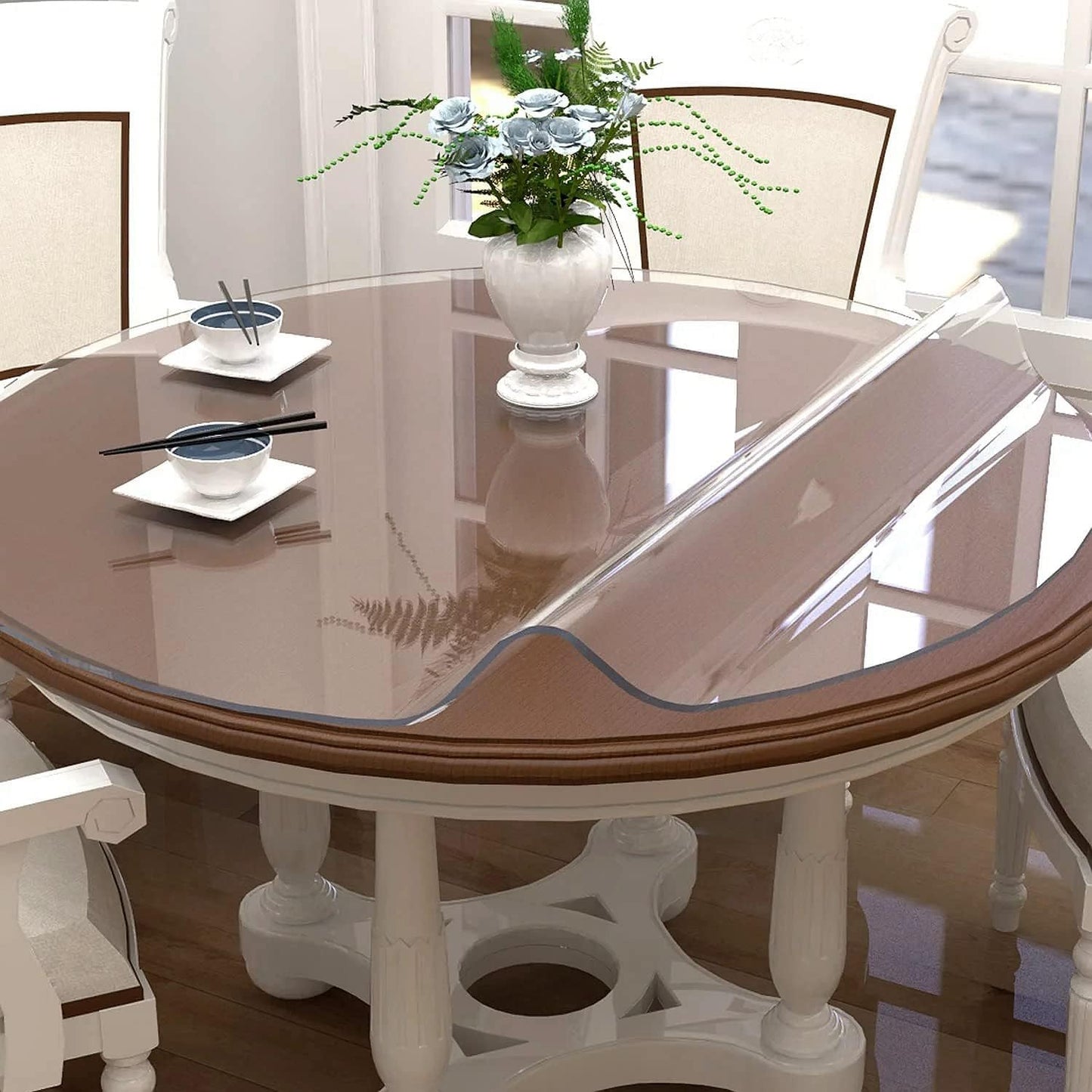 36 Inch Round Clear Table Cover Protector for All Tables