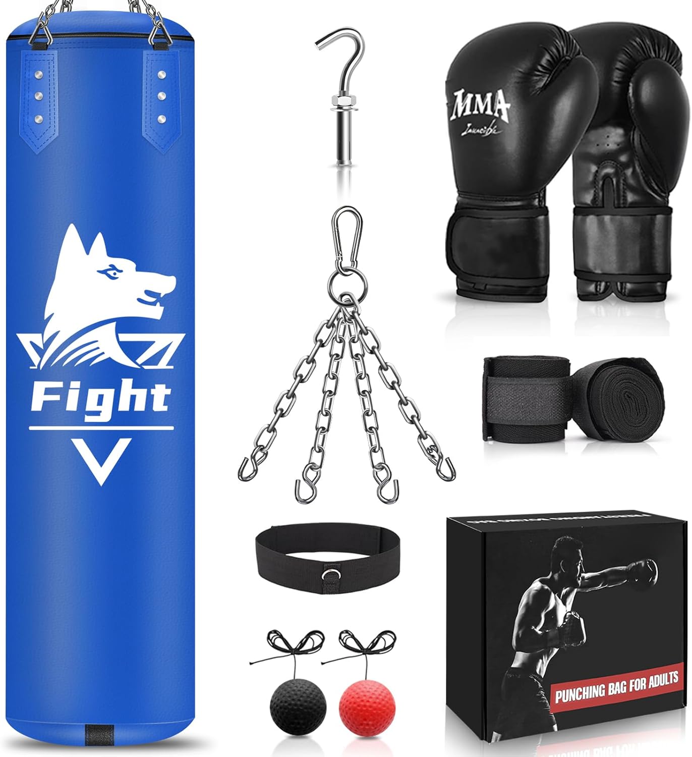 YORWHIN 4FT Heavy Bag + Gloves Set