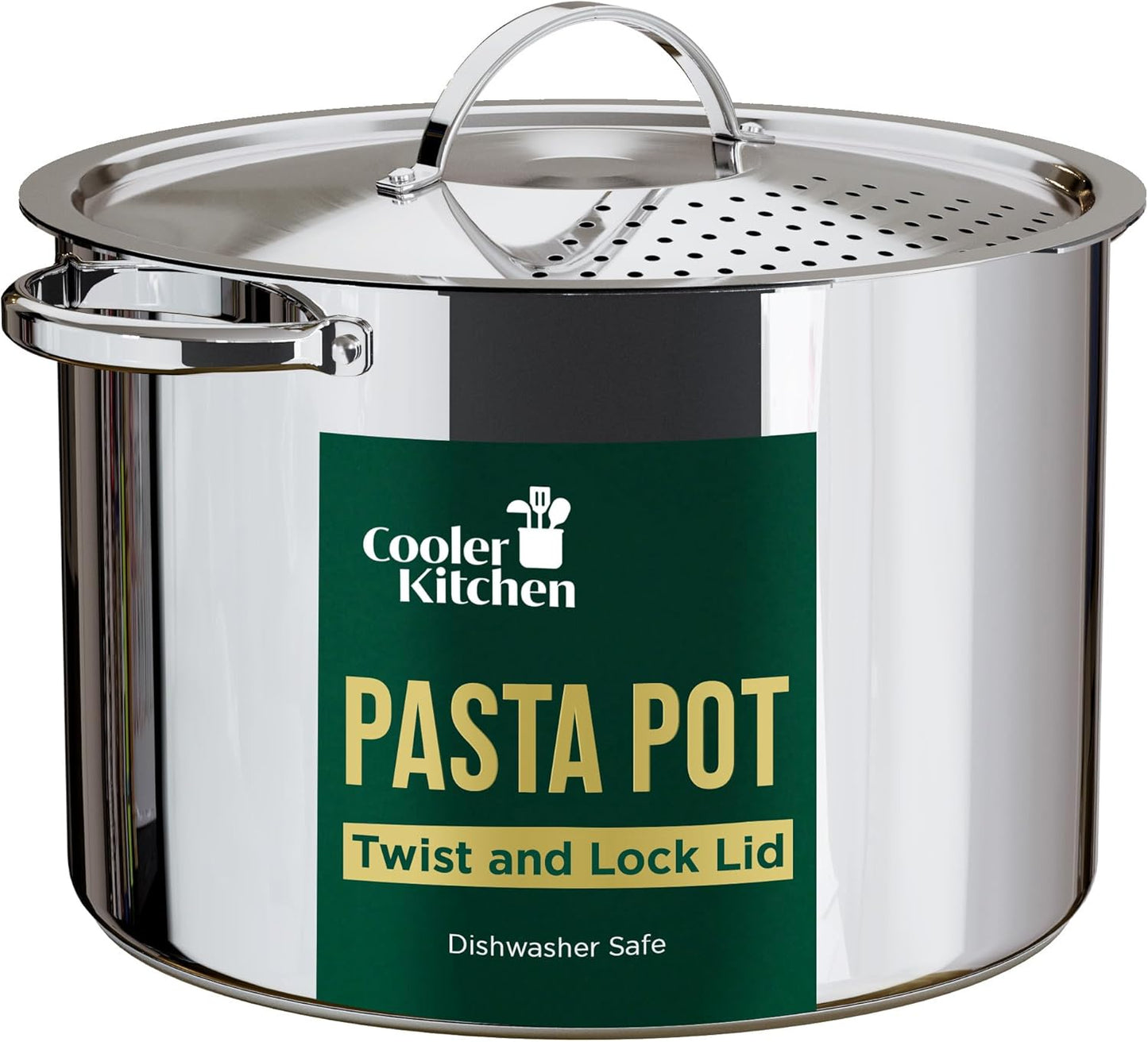 Stainless Steel Pasta Pot with Strainer Lid for Easy Cooking