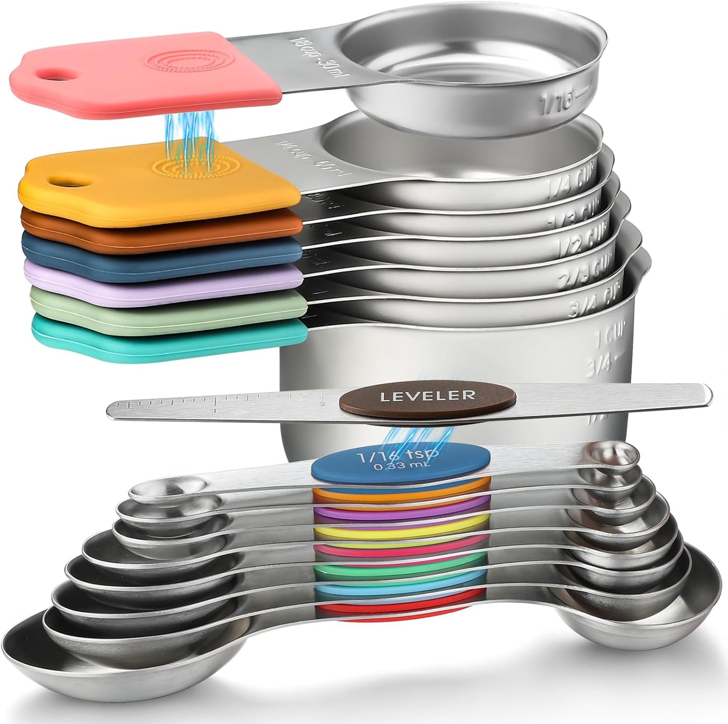 Magnetic Measuring Cups and Spoons Set for Accurate Baking