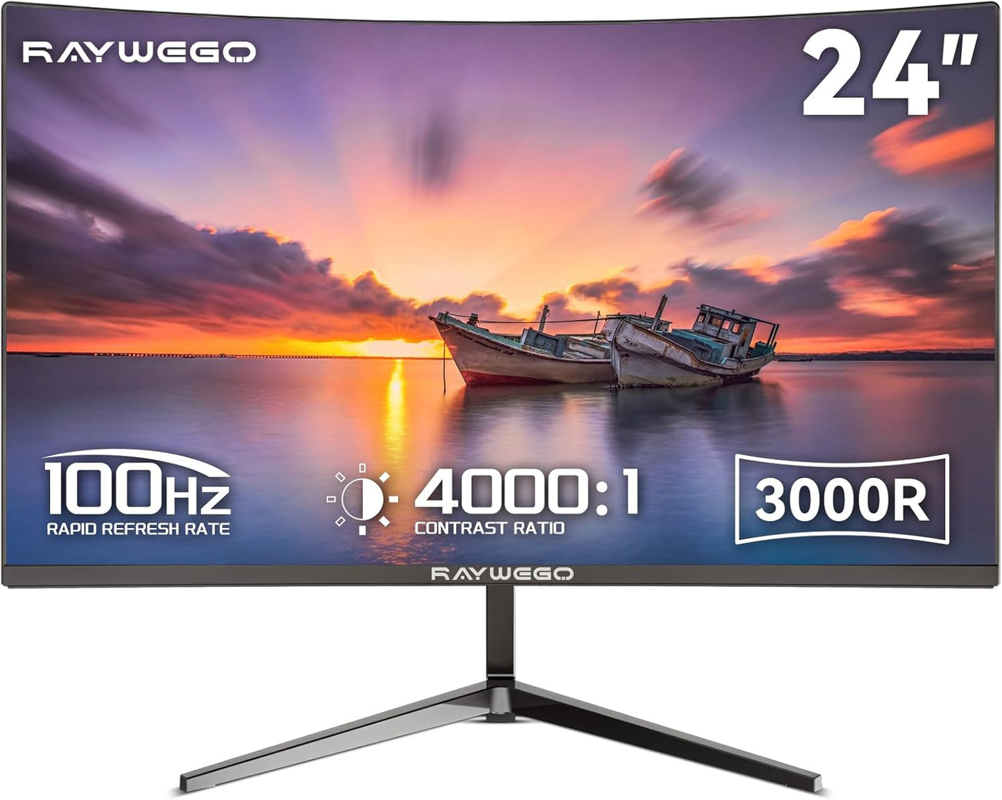 24 Inch Curved Monitor with 100Hz Refresh Rate for Gaming
