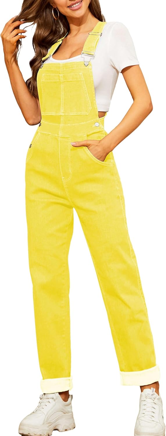 Stylish Yellow Women Overalls for Fashionable Everyday Wear