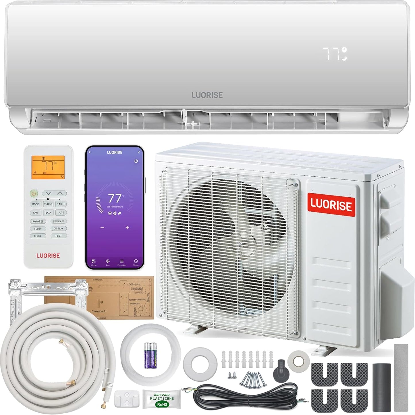 LUORISE 12000 BTU WiFi Mini Split AC: Efficient Cooling!
