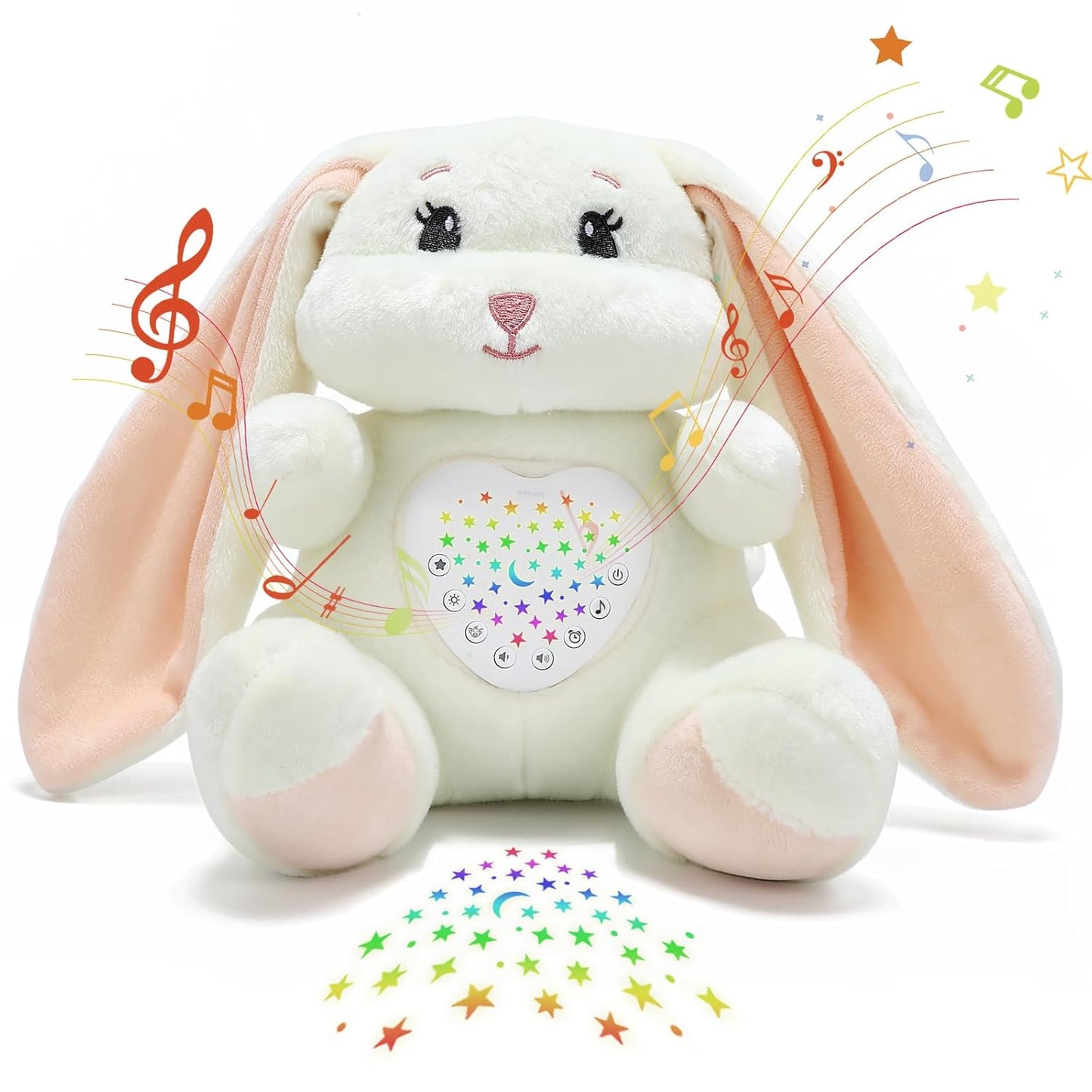 Baby Sleep Soother Bunny Toy with Cry Sensor and Lullabies