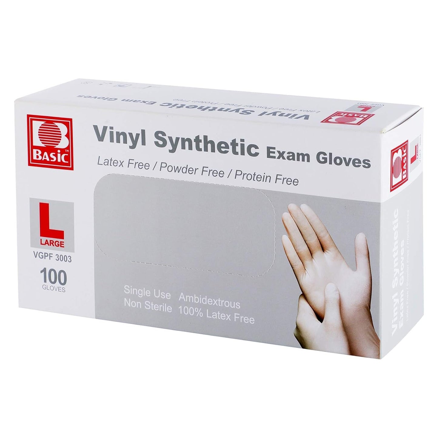 Latex-Free Clear Vinyl Exam Gloves - 100 Large