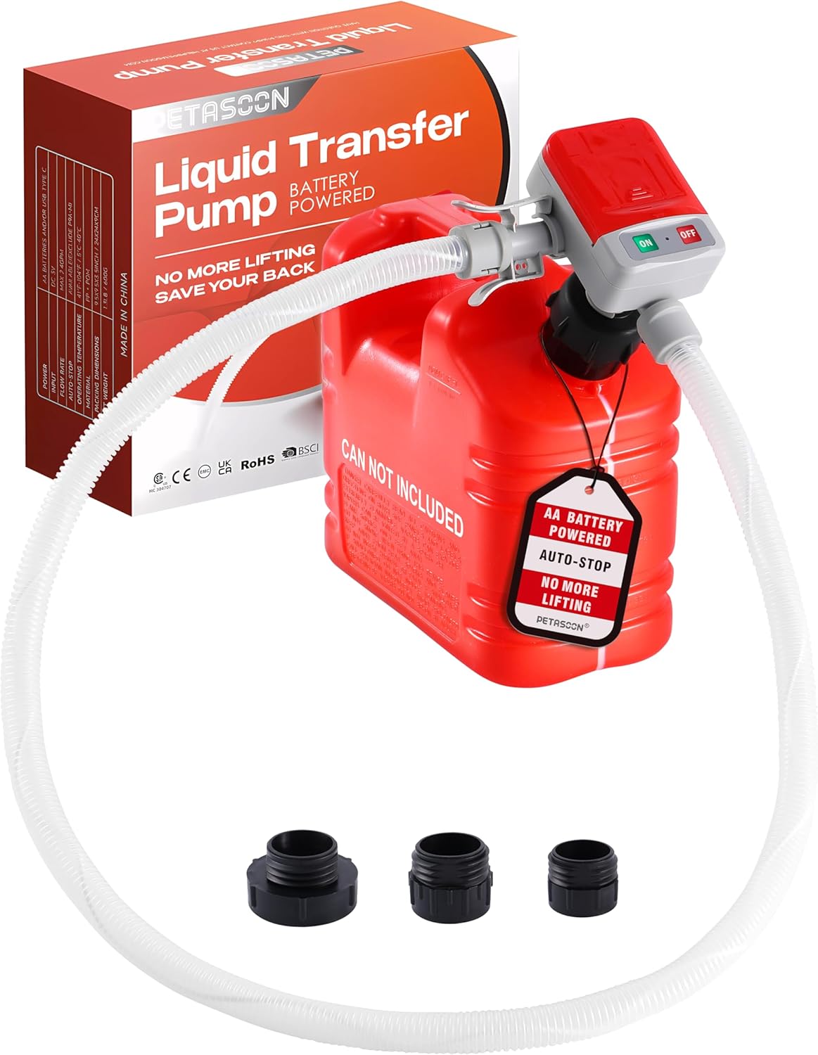 Battery Powered Fuel Transfer Pump for Gasoline and Diesel Use