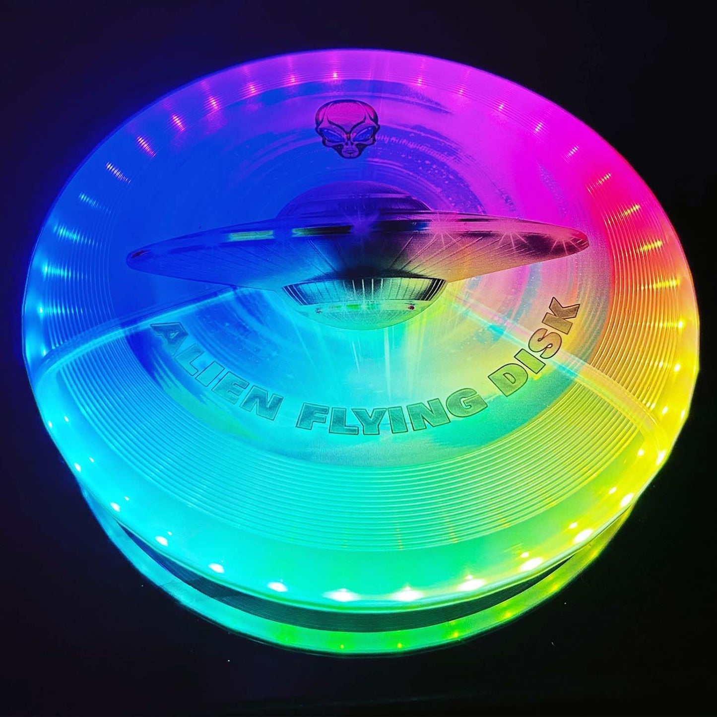 12 Mode RGB Flying Disc - Rechargeable & Waterproof Fun!