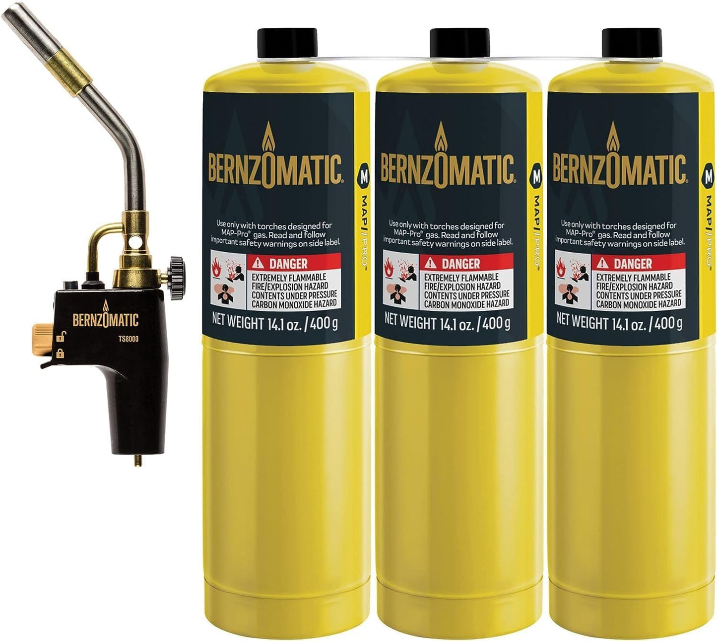 Bernzomatic DuraCast 8000 Torch with MAP PRO Gas Cylinders