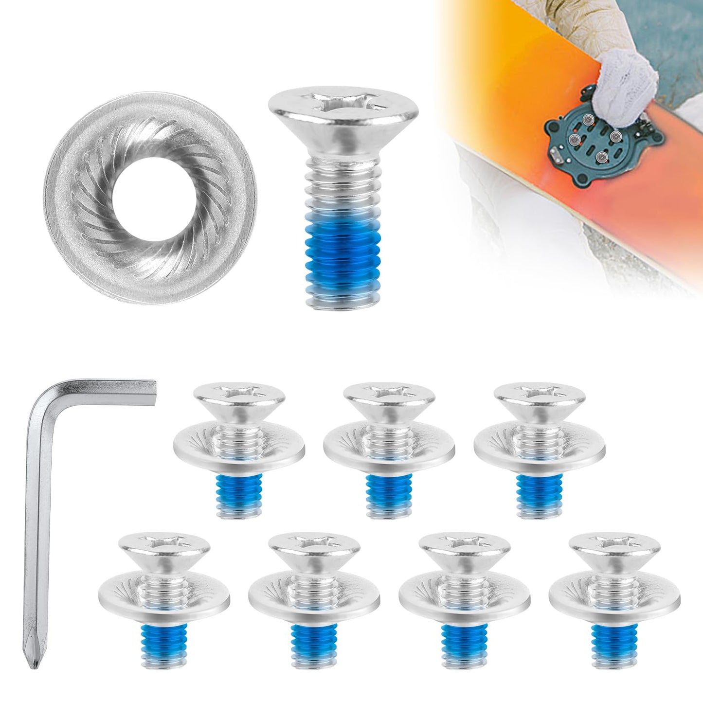 Premium 8pcs Snowboard Binding Screw Set - Secure Your Ride
