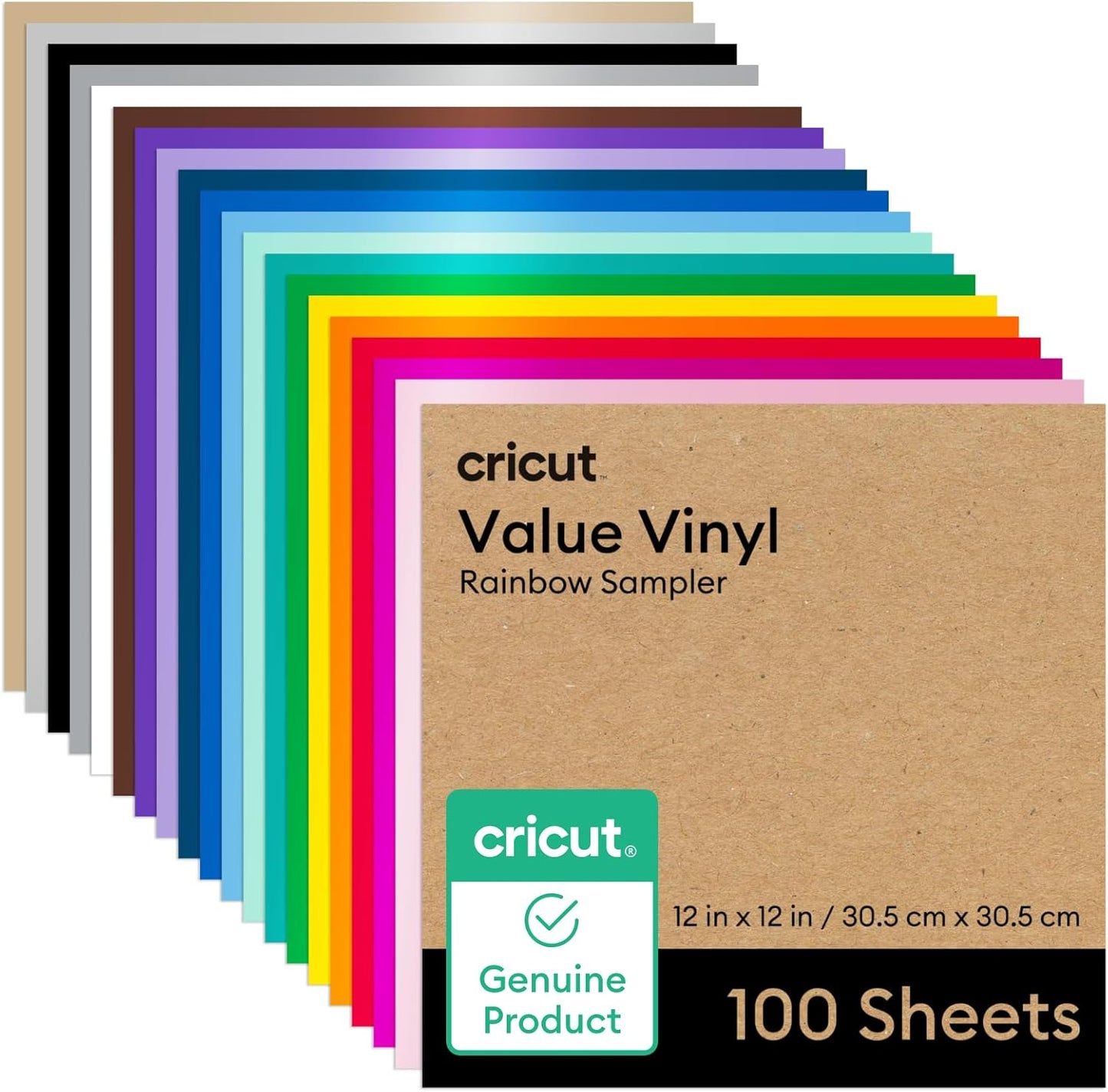 Cricut Value Permanent Vinyl 100ft Rainbow Sampler for Crafts