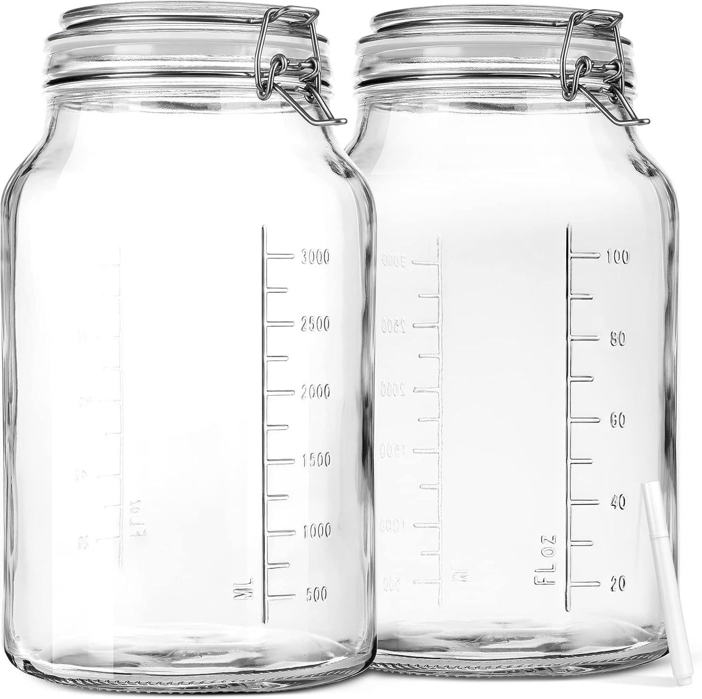 1 Gallon Super Wide Mouth Glass Storage Jars for Freshness