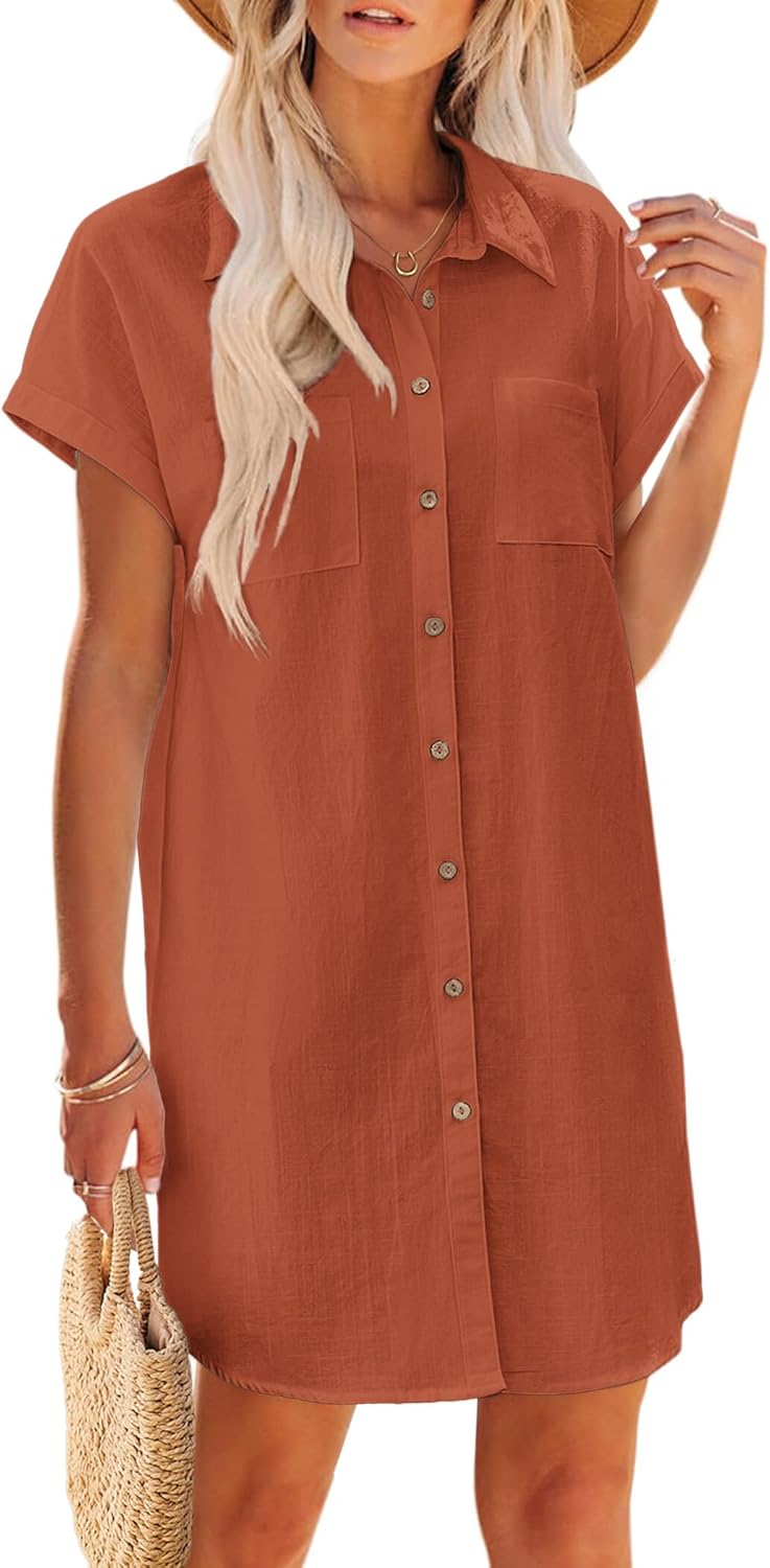 Zeagoo Women's Summer Dress: Casual Flowy V Neck Mini Dress
