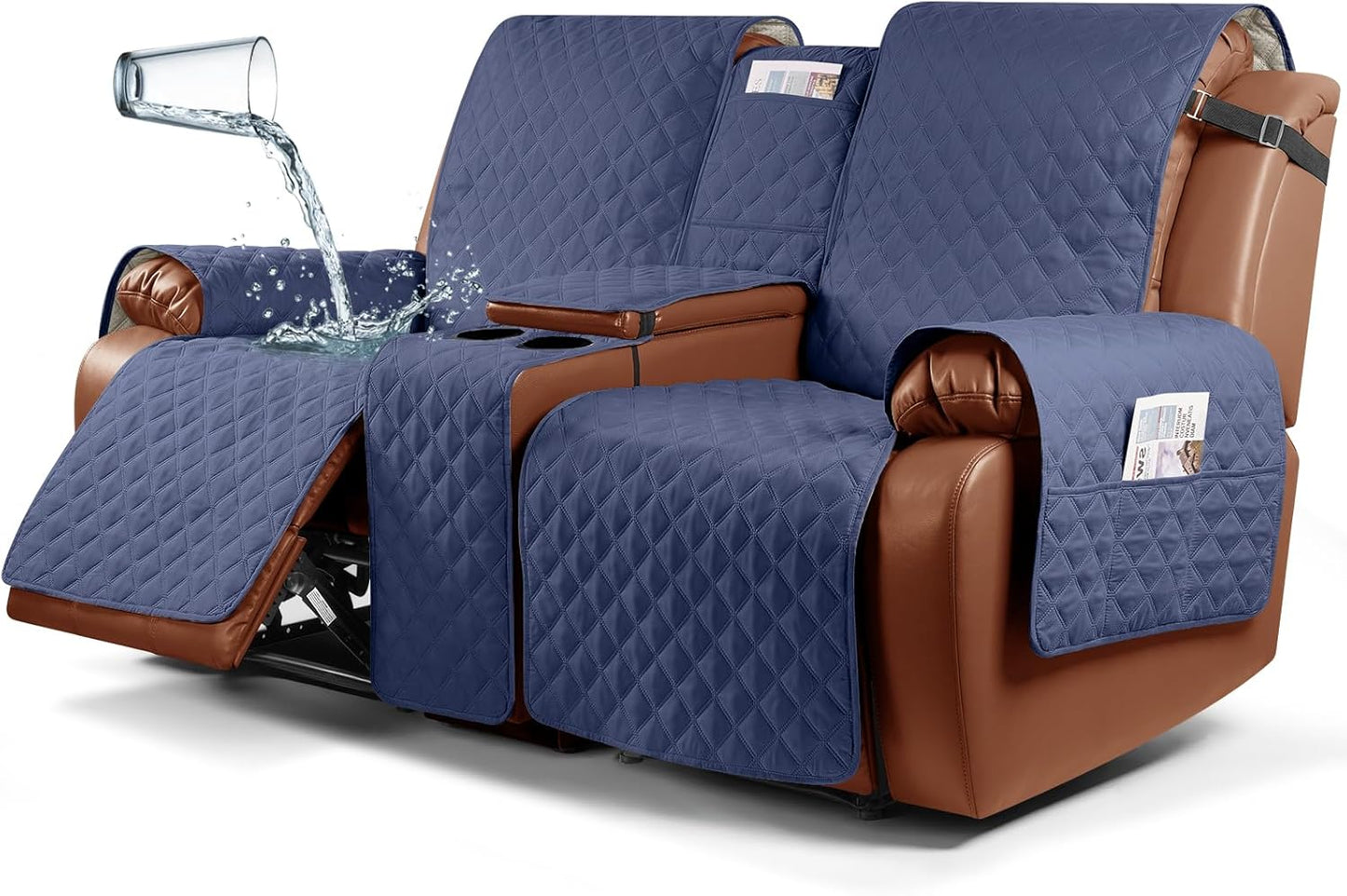 Ruaozz Waterproof Recliner Loveseat Cover for Double Recliners