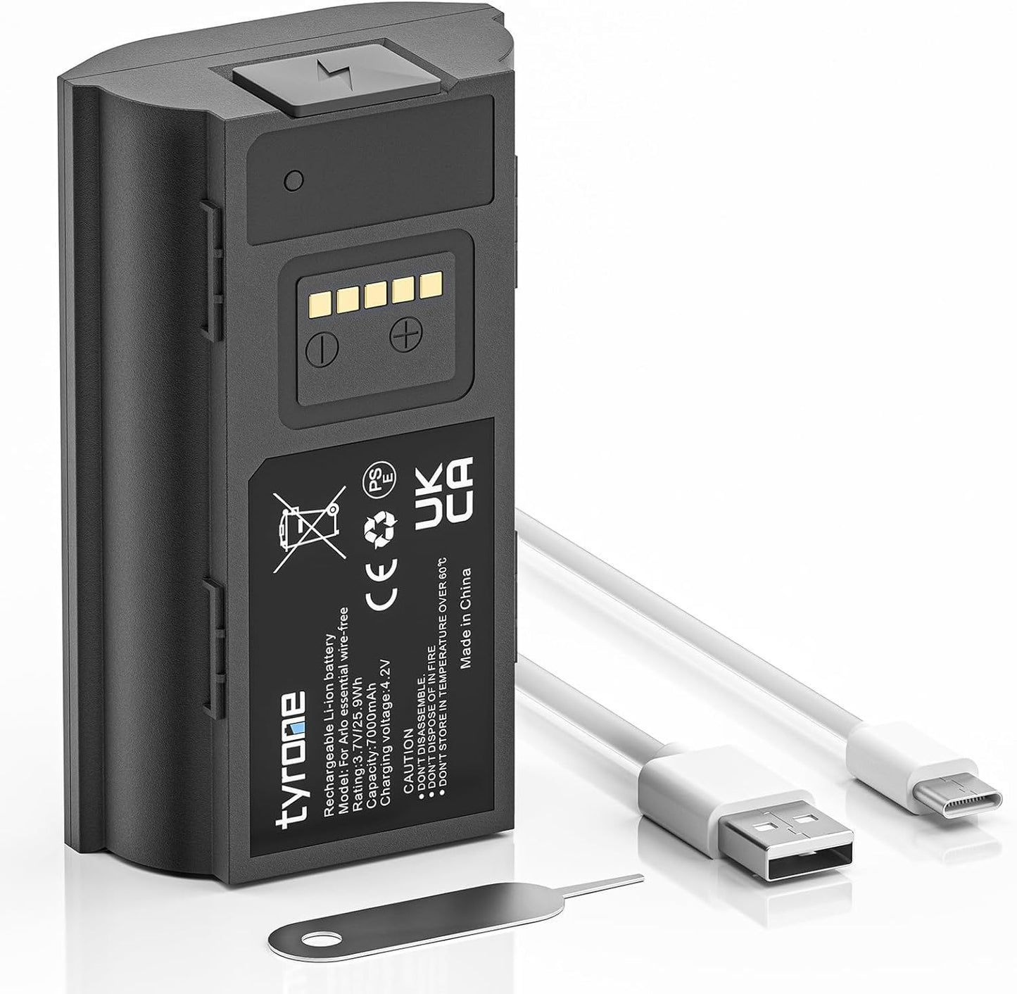 tyrone 7000mAh Rechargeable Battery for Arlo Doorbell