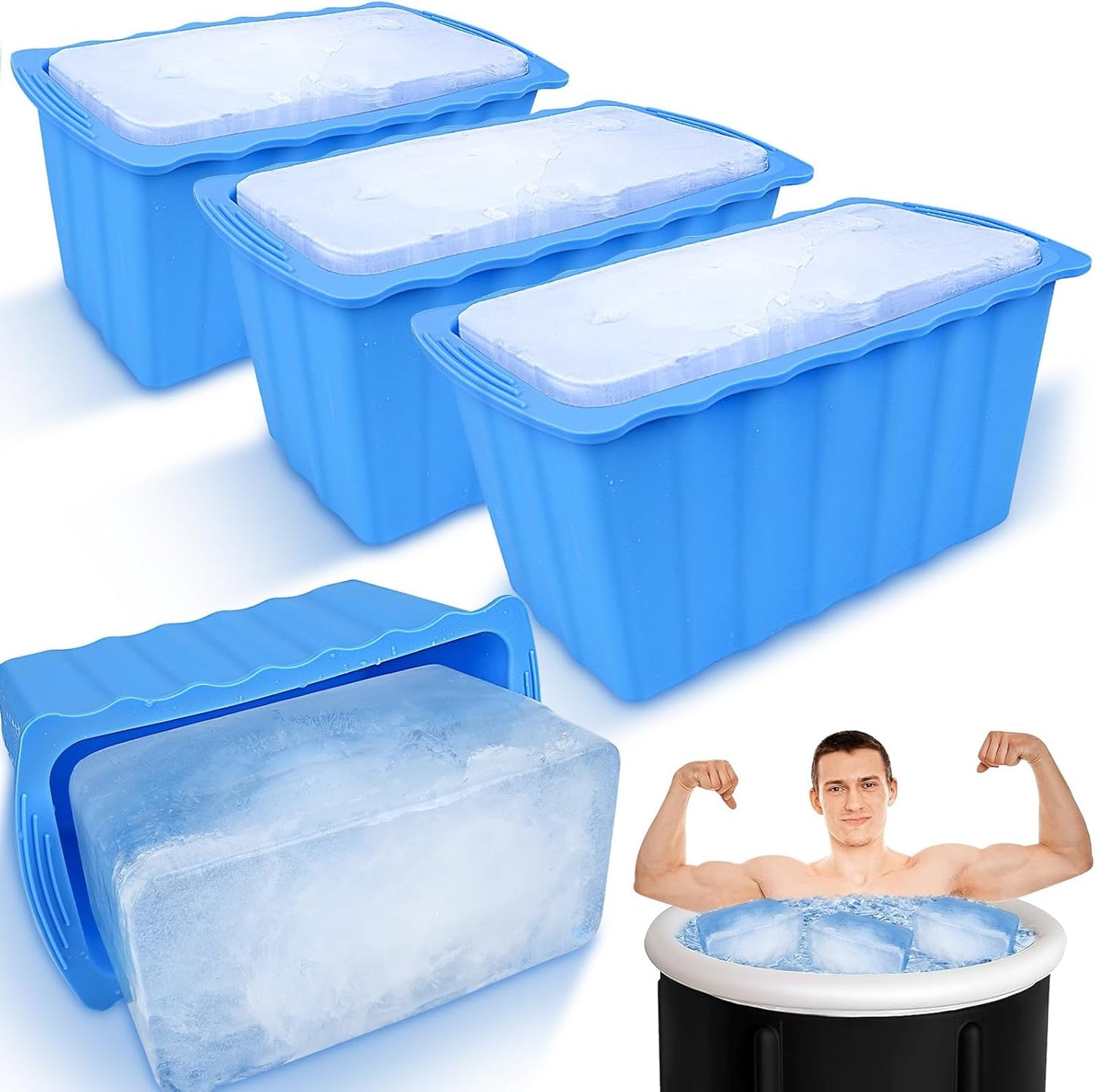 Haldane Extra Large Ice Cube Molds for Home Ice Bath Chilling