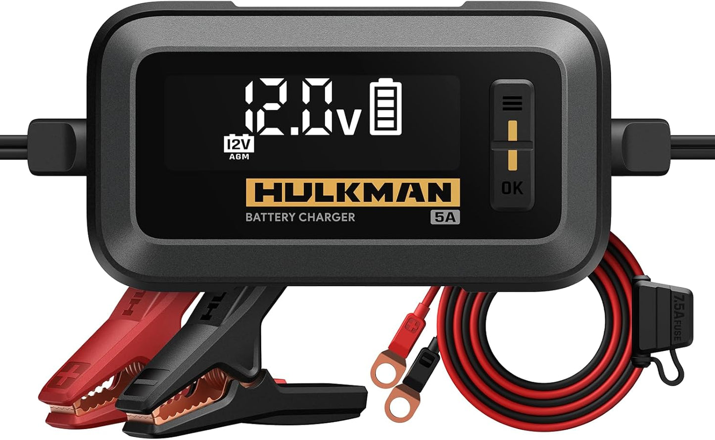 Hulkman Smart Car Battery Charger - 3.2-in LED Display