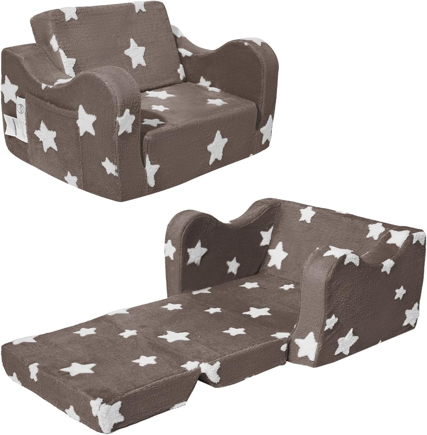 Toddler Couch for Kids, 2-in-1 Convertible Sofa Lounger Bed
