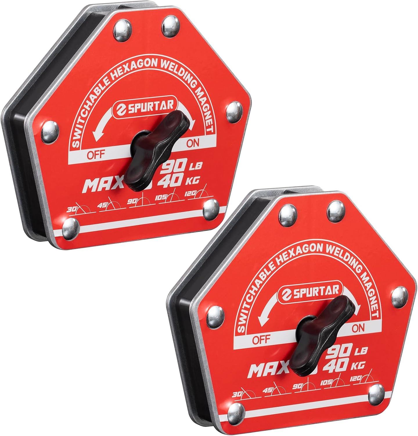 Spurtar Switchable Welding Magnets: Heavy Duty 90lbs Clamps