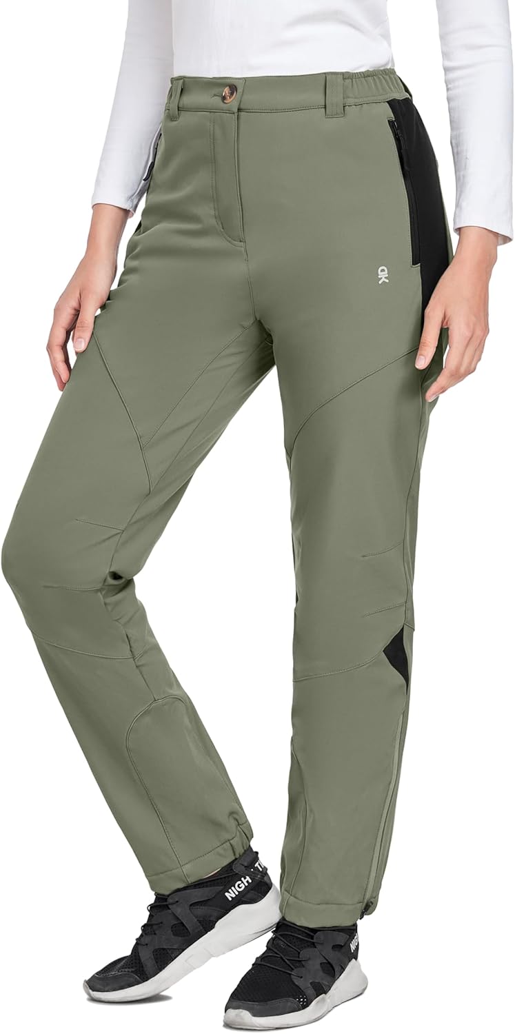 LDA Women's Waterproof Softshell Pants - Cozy Fleece Lined!