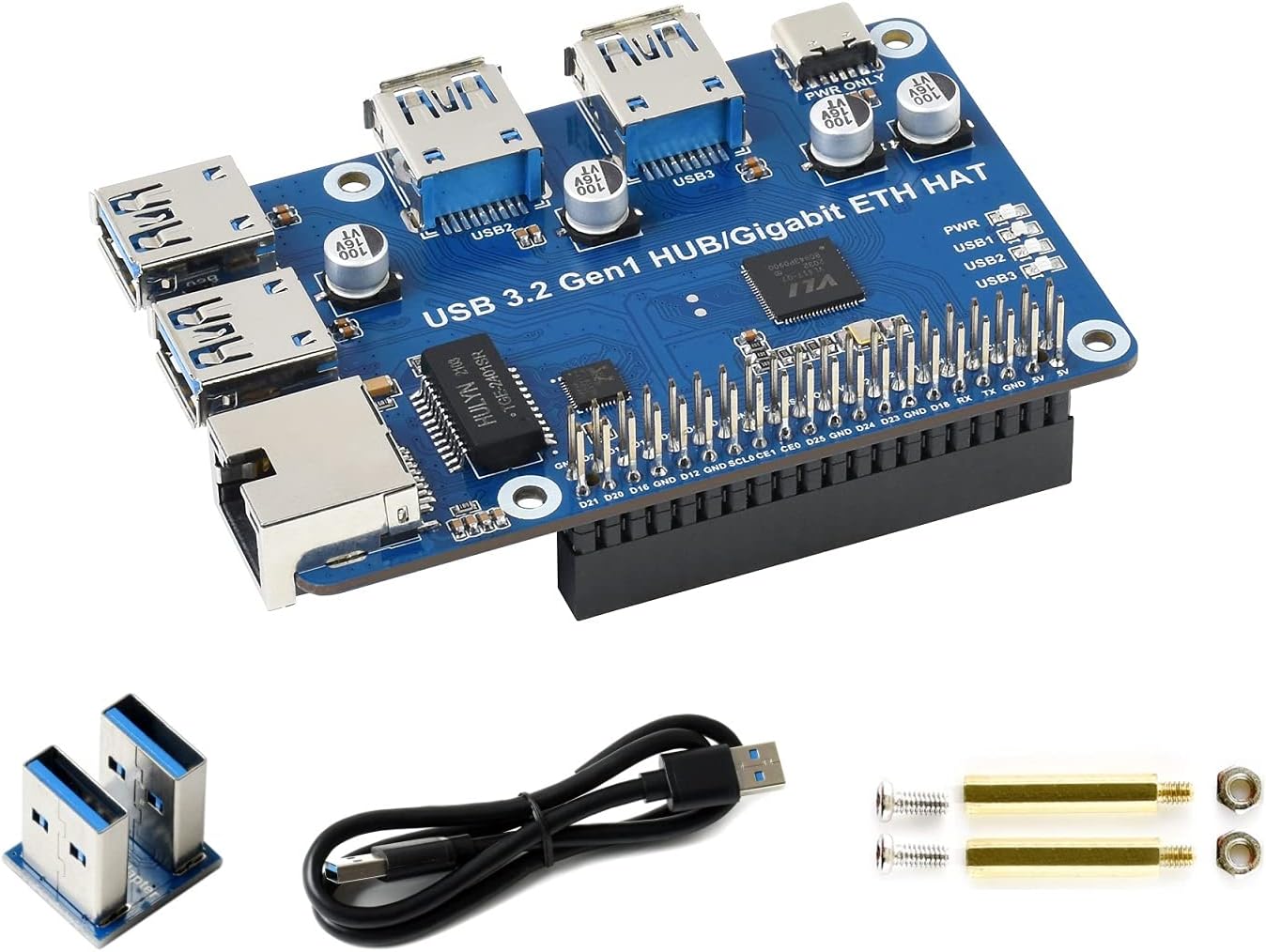 Waveshare USB 3.2 Gen1 and Gigabit Ethernet HUB HAT Review
