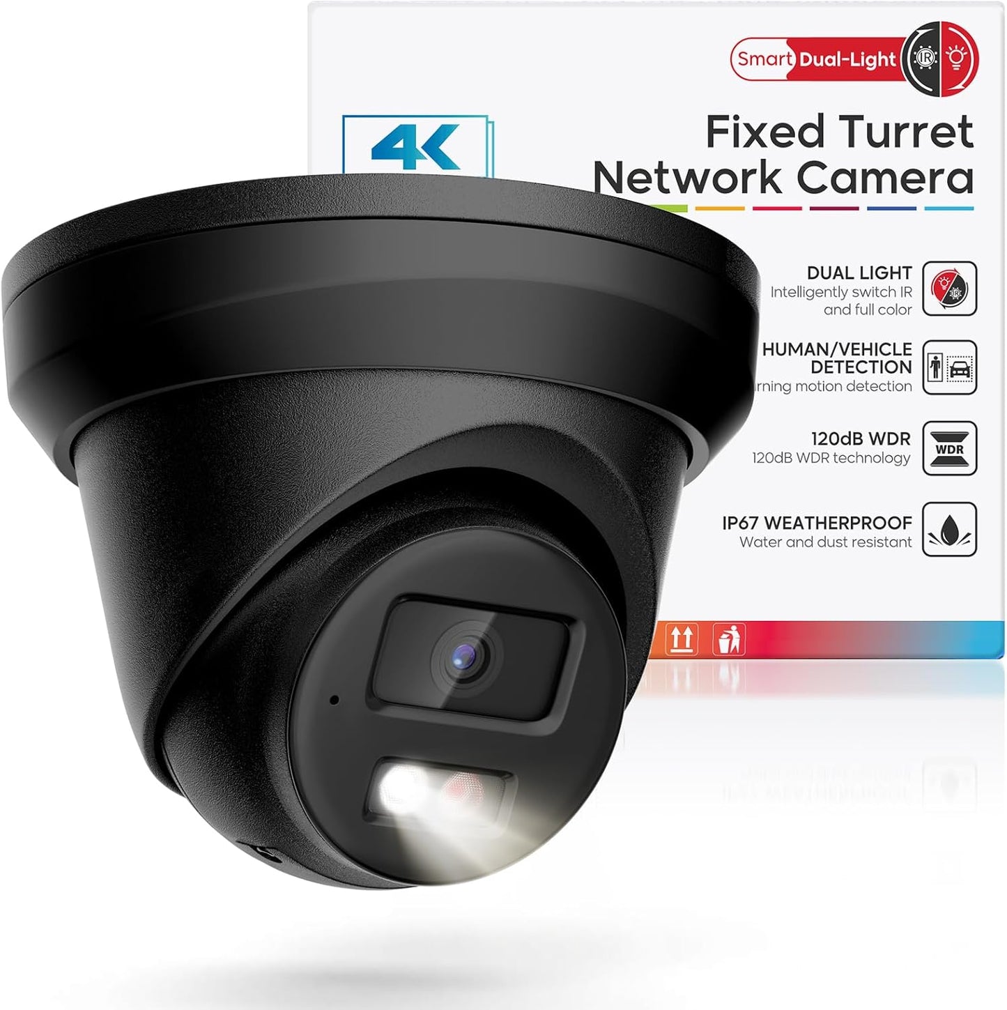 4K PoE Camera Outdoor with Night Vision and Human Detection