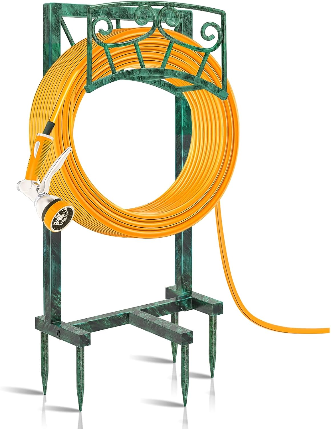 Heavy Duty Metal Garden Hose Holder for Outdoor Storage
