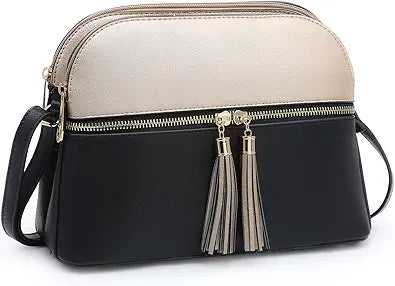 Dasein Women Tassel Zipper Pocket Crossbody Bag for Travel