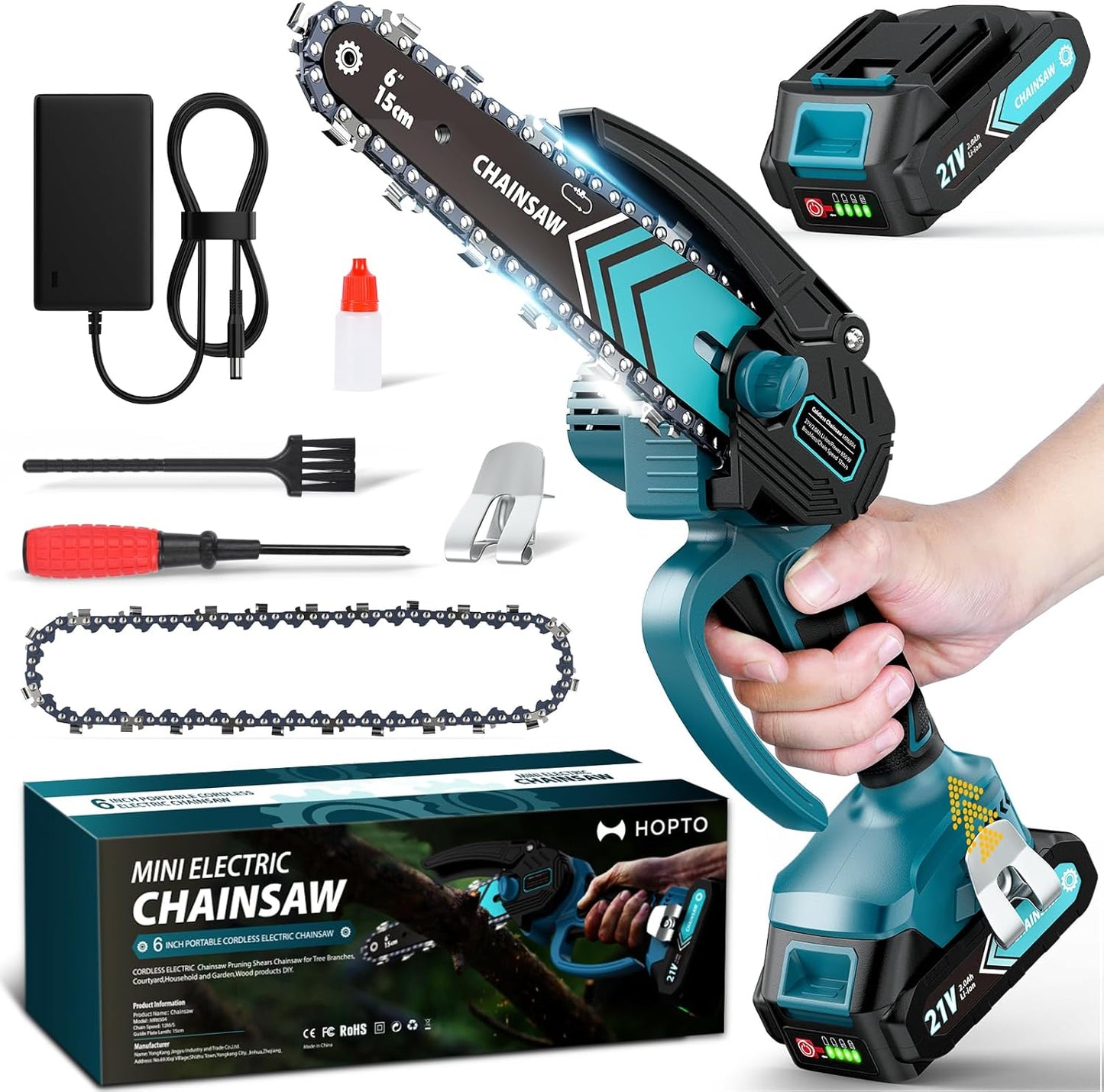 Portable Mini Chainsaw for Wood Cutting and Tree Trimming