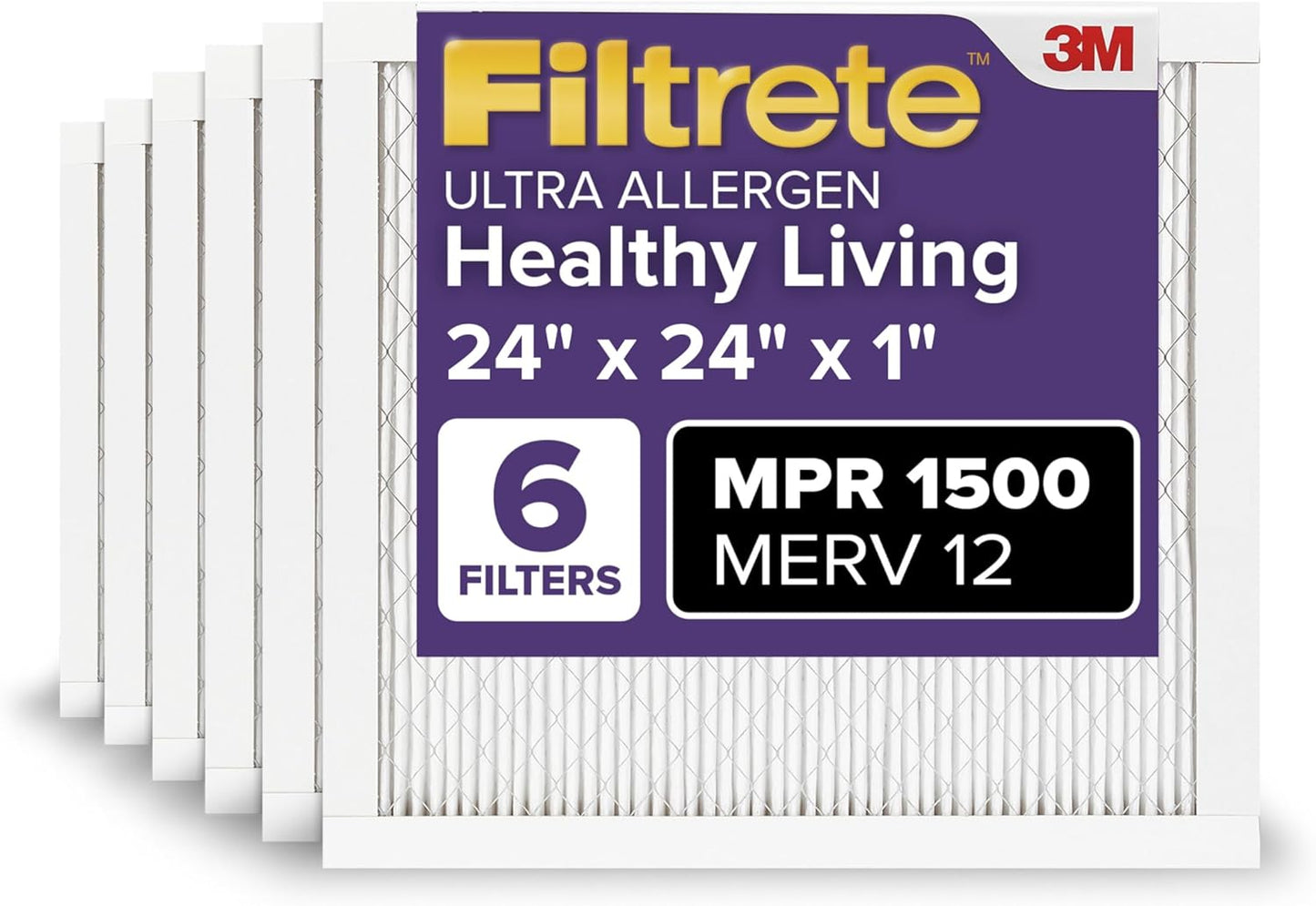 Filtrete 24x24x1 AC Furnace Air Filter for Cleaner Air