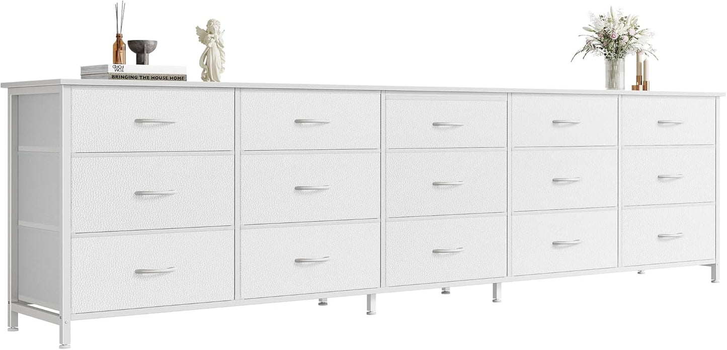 78.7 Inch Long Dresser with 15 Drawers for Bedroom Storage