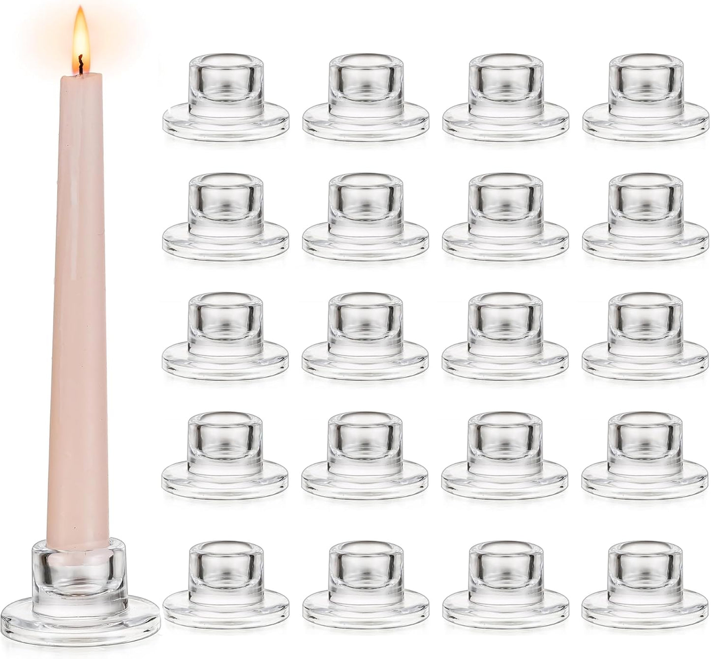 Glasseam Glass Tapered Candlestick Holders for Elegant Decor