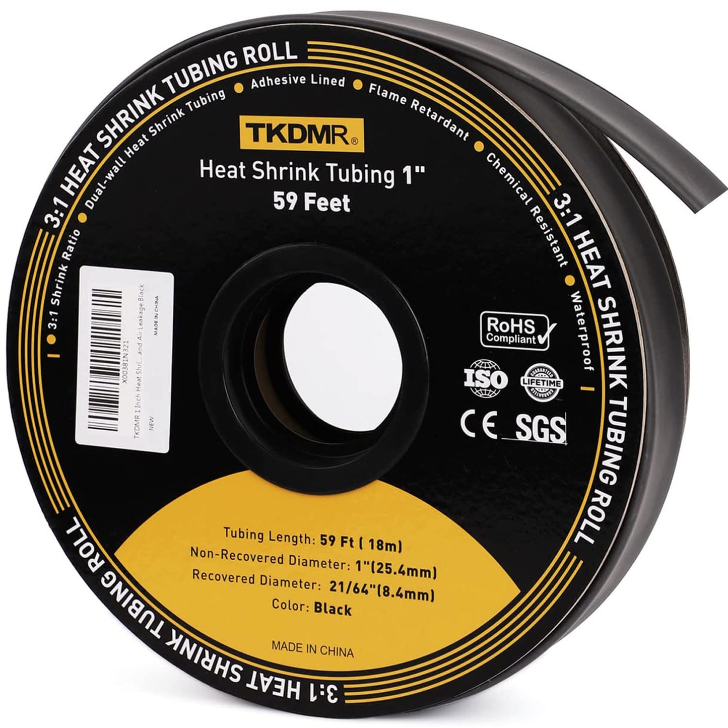TKDMR 59 Ft 1in Heat Shrink Tubing for Marine Grade Insulation