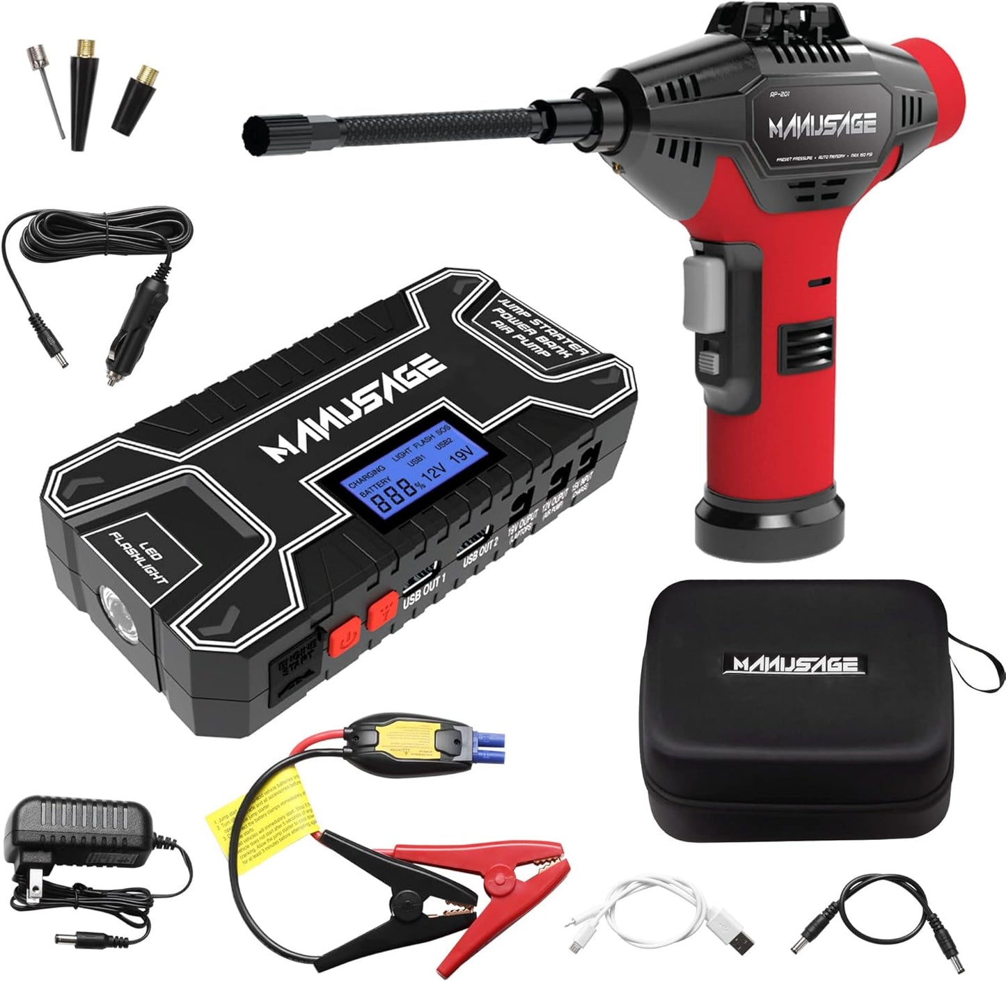 Powerful 5.5L Gas Jump Starter - MANUSAGE