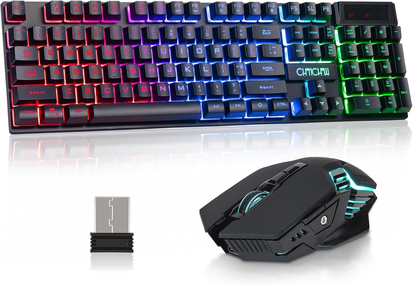 CHONCHOW Wired-Free Gaming Combo: Mechanical Feel, Backlit, Rechargeable