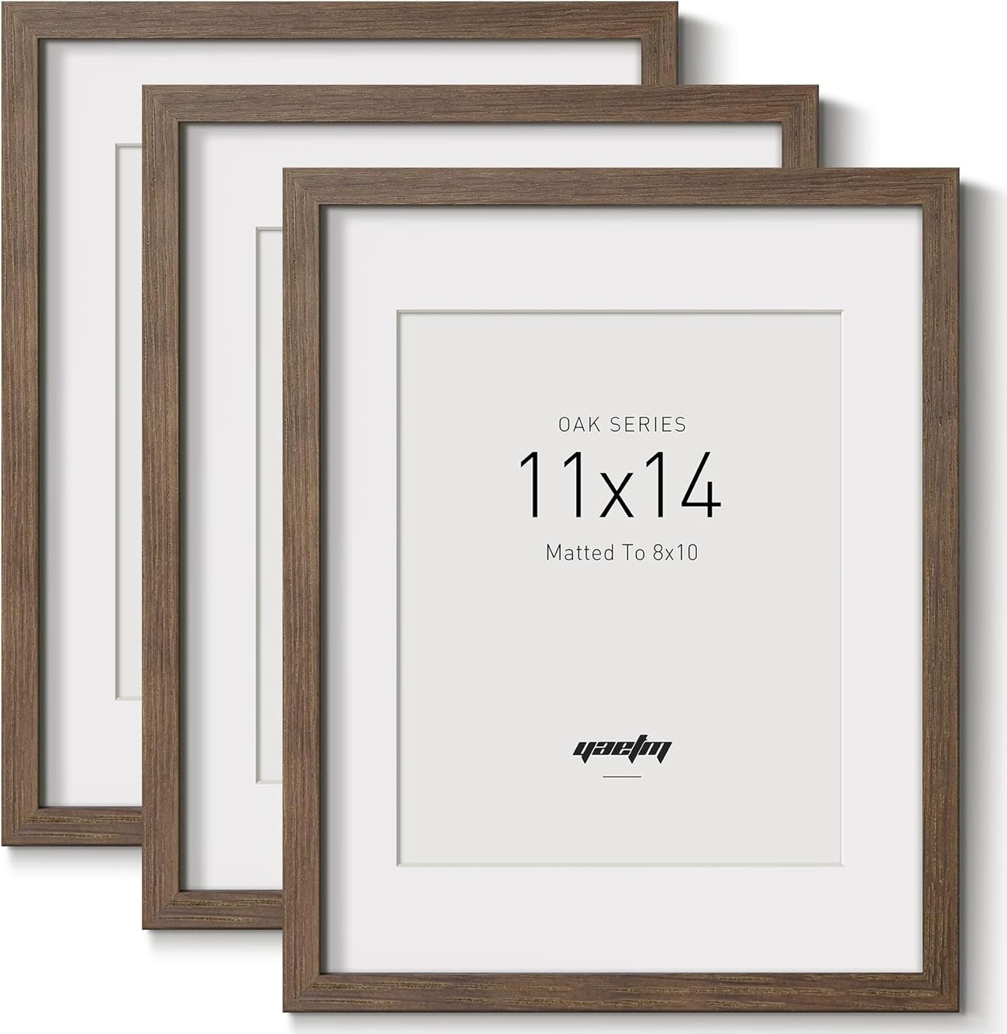 Yaetm 11x14 Picture Frame with Mat for 8x10 - Rustic Design