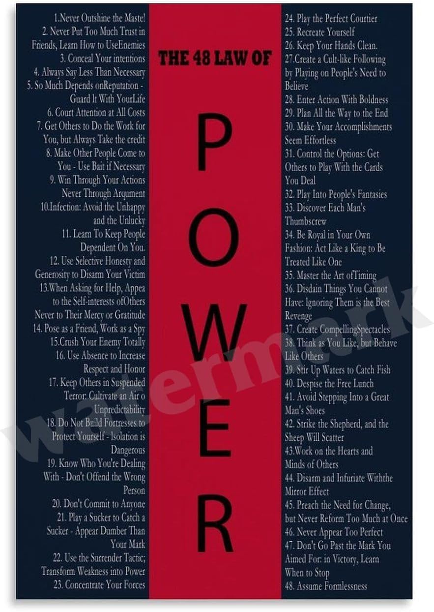 48 Laws of Power Canvas Poster - Transform Your Space!