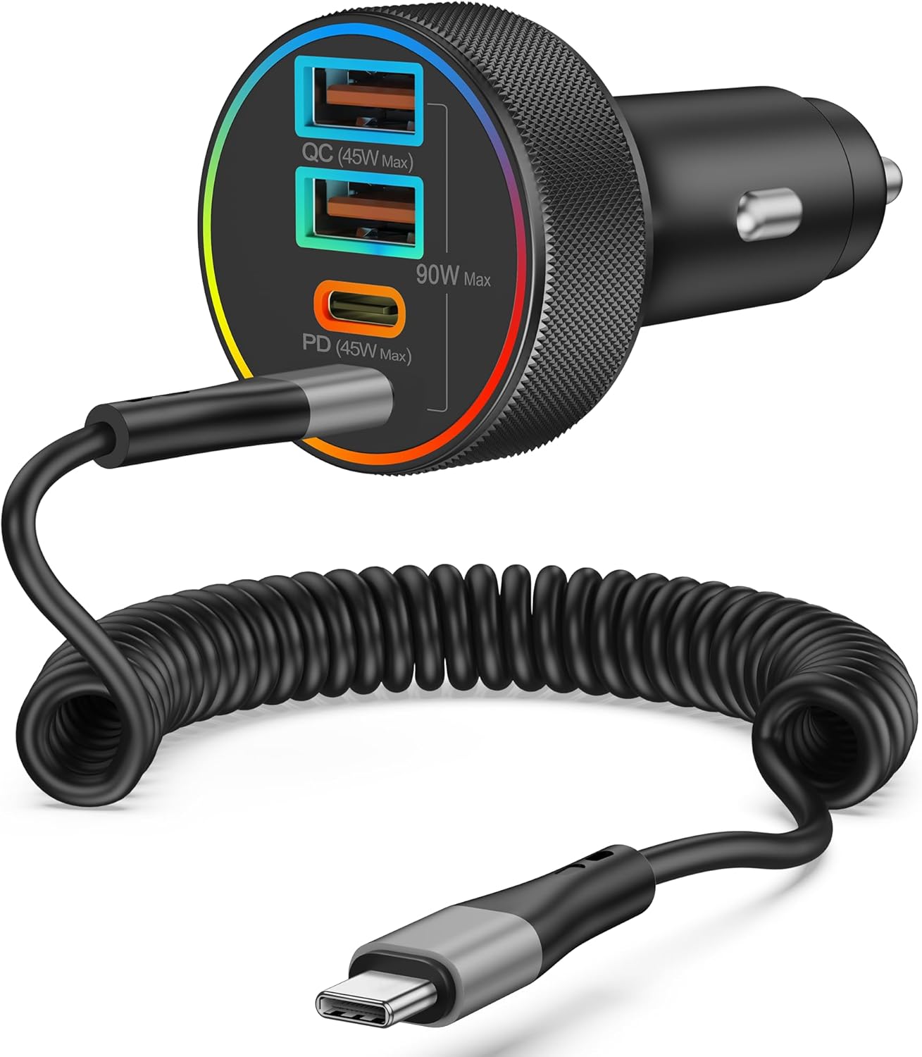 YEAHFUN 90W Fast Car Charger for iPhone Samsung Android