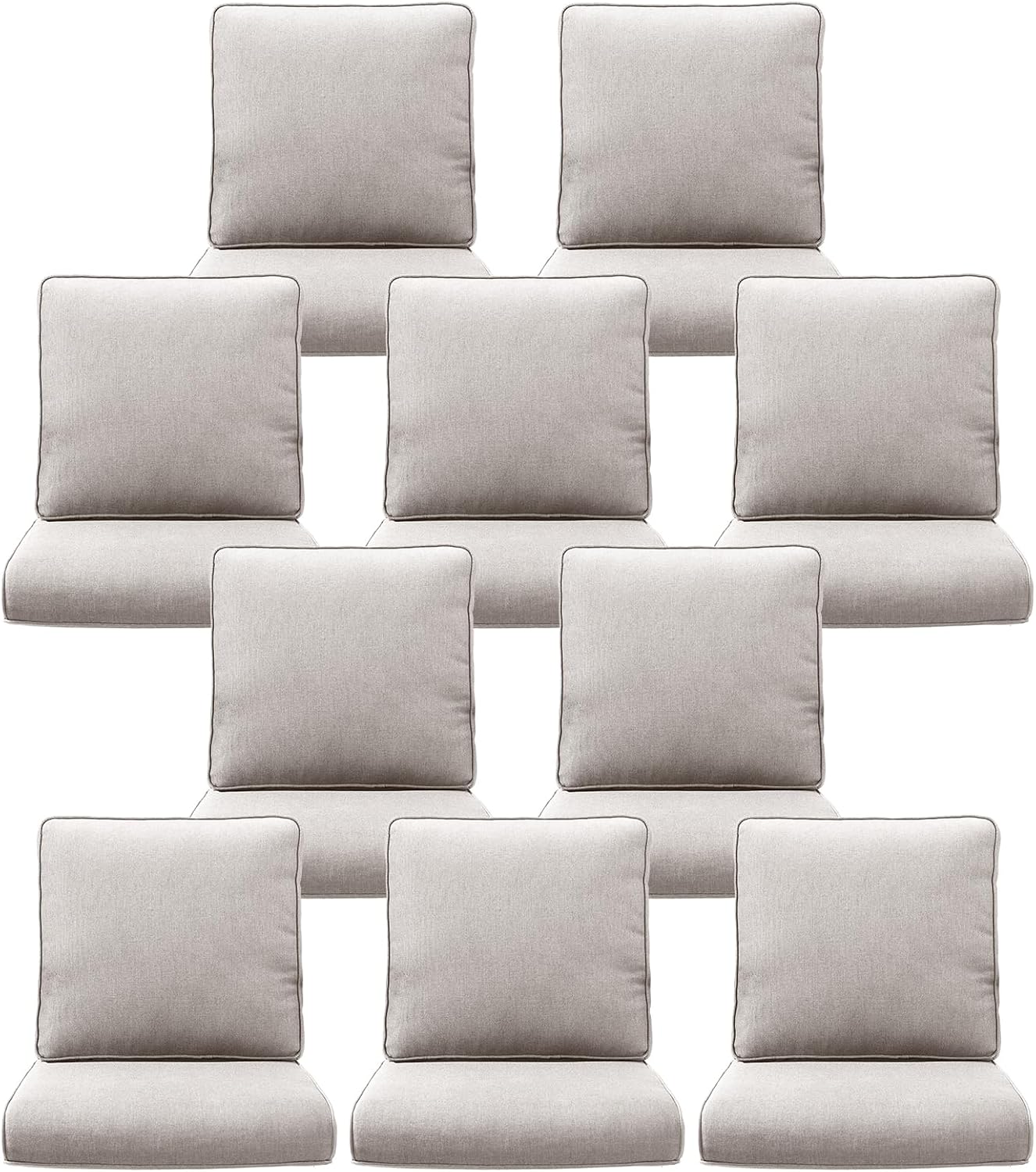 10-Piece Outdoor Patio Cushion Set for Wicker Sectional Sofa