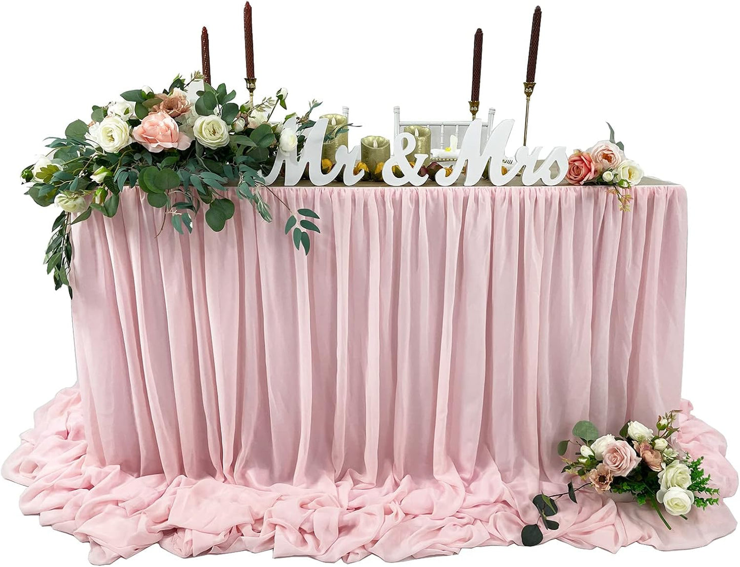 Pooling and Floating Chiffon Table Skirt for Stunning Events