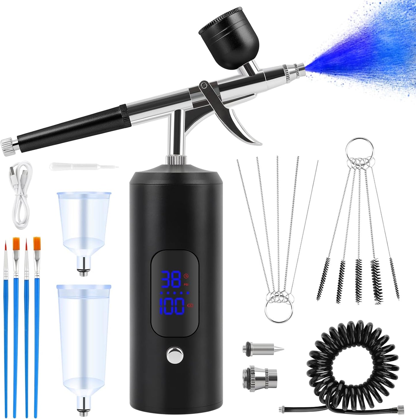 Portable Rechargeable Airbrush Kit for Professionals