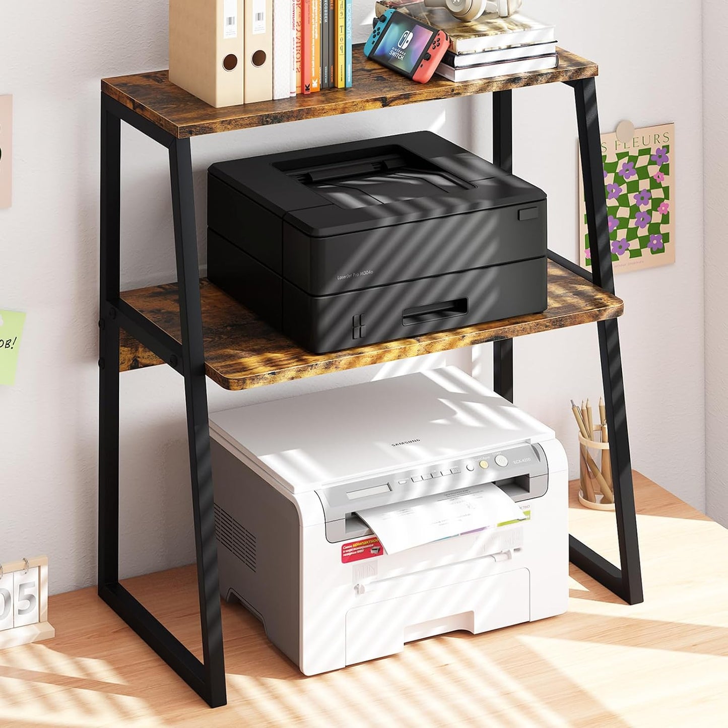 Printer Stand for Desk - 3 Tier Desktop Shelf for Organization