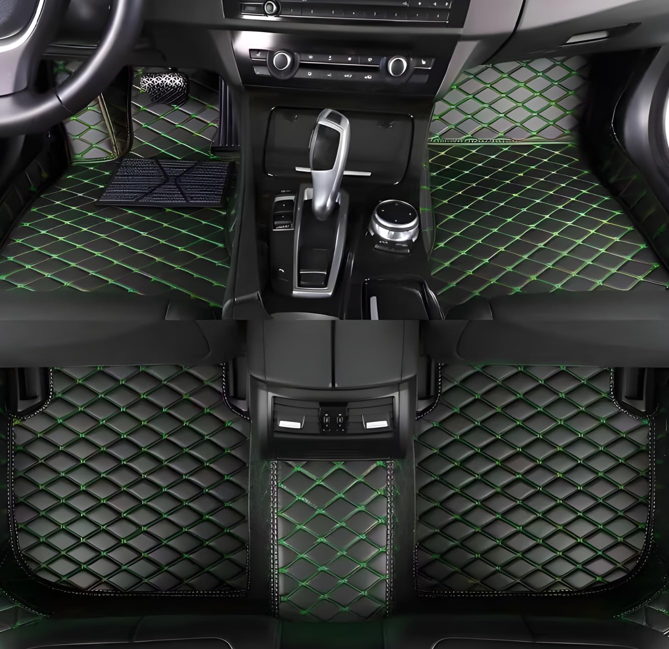 Customized Car Floor Mats for Most Vehicles - Black Green Style