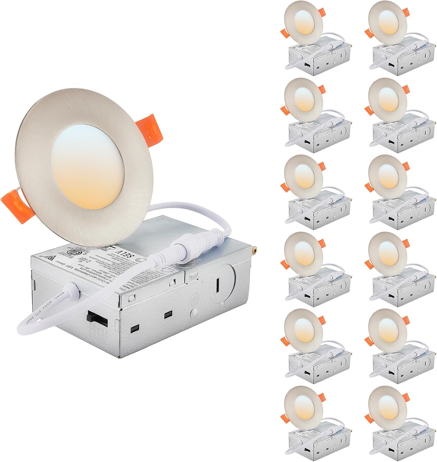DLLT LED Recessed Ceiling Lights: Ultra-Thin 12 Pack 3 Inch
