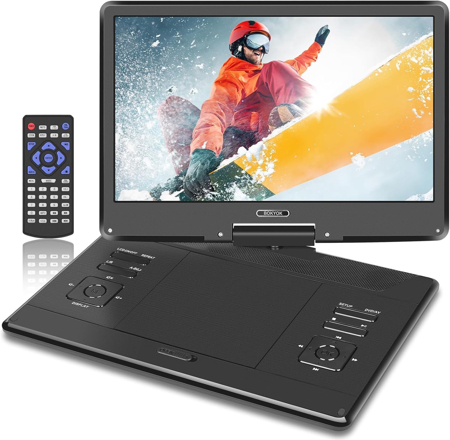 16.9 Portable DVD Player with 14.1 HD Swivel Screen Features